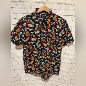 Spirited Away Her Universe Button-Up Shirt Men's Multicolor Short Sleeve Large